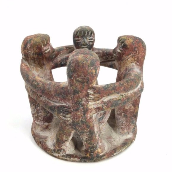 Handmade | Art | Vintage Mexico Mayan Aztec Circle Of Friends Unity ...